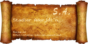 Stadler Adorján névjegykártya